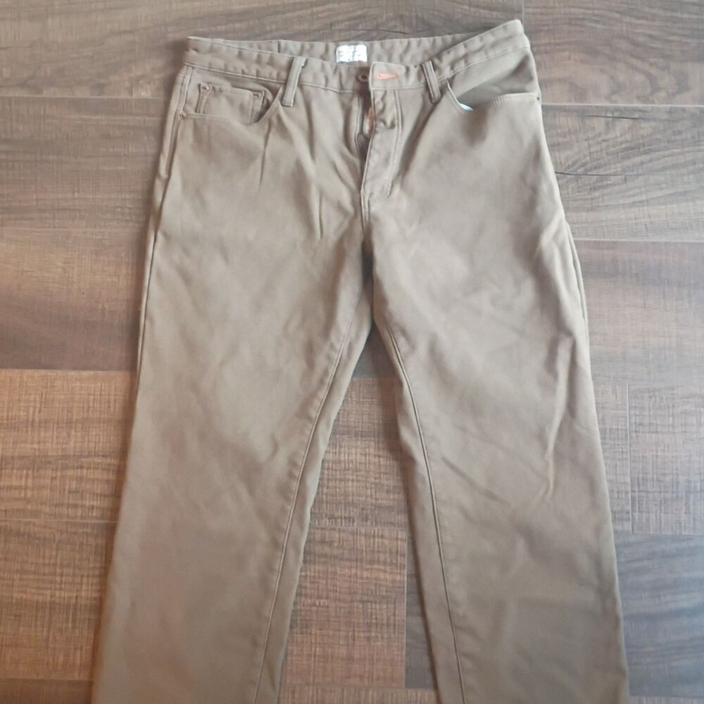 Weatherproof Men's Beige Canvas Pants 36 Waist Regular Fit Straight Lined